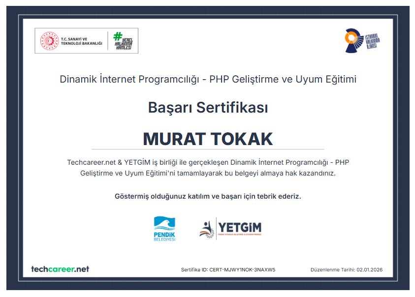 Dinamik İnternet Programcılığı - PHP Geliştirme ve Uyum Eğitimi