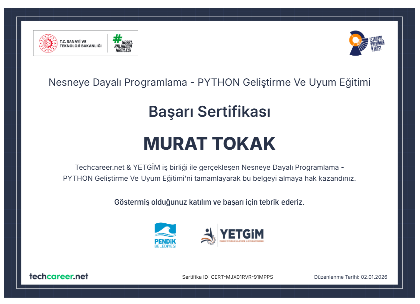 Nesneye Dayalı Programlama - PYTHON Geliştirme Ve Uyum Eğitimi