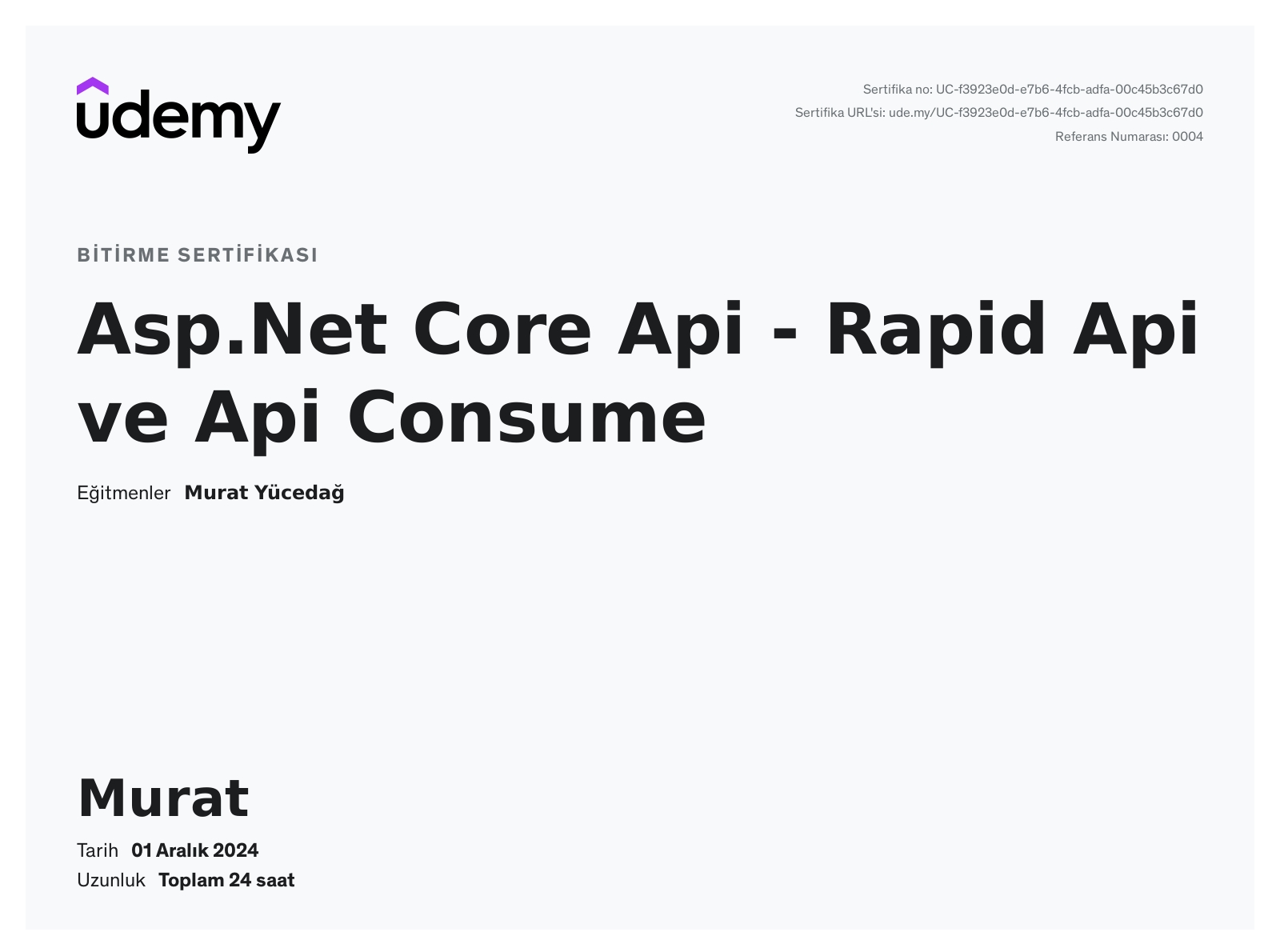 Asp.Net Core Api - Rapid Api ve Api Consume